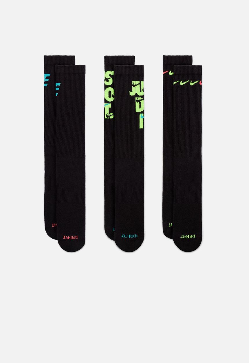 Nike - Nike Everyday Plus Cushioned Crew Socks (3 Pairs) - black