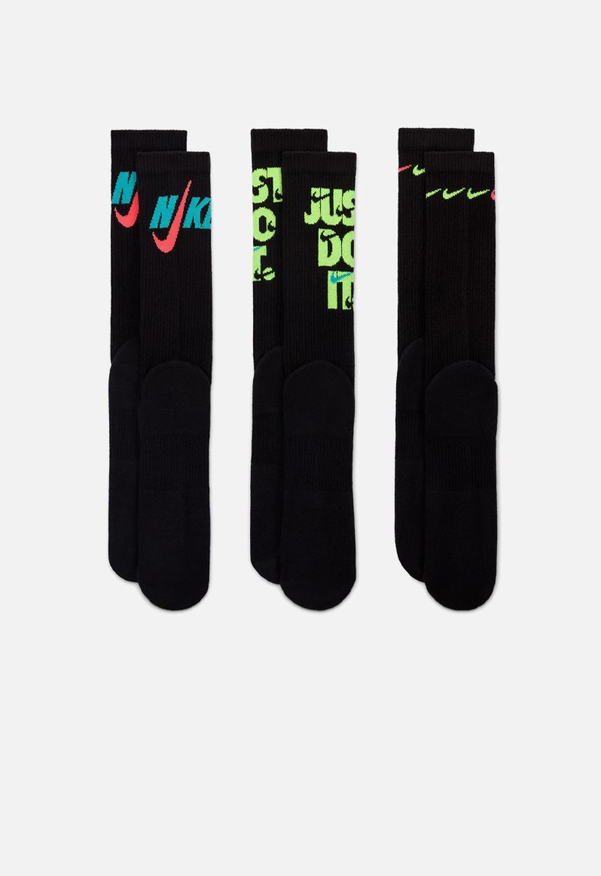 Nike - Nike Everyday Plus Cushioned Crew Socks (3 Pairs) - black