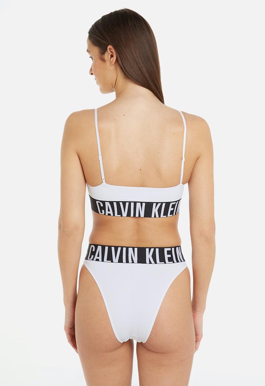 Calvin Klein - High leg tanga logo - white