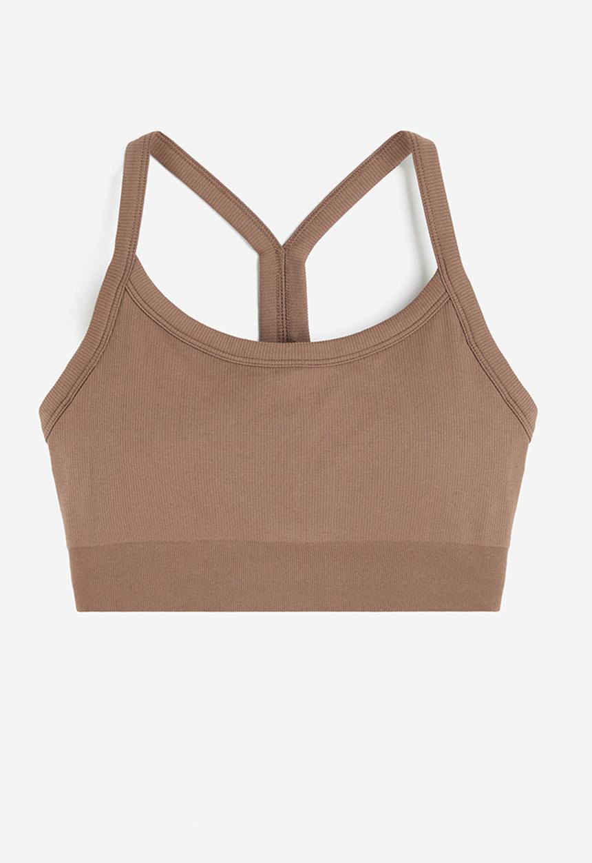 H&M - Drymove™ seamless medium support sports bra - brown