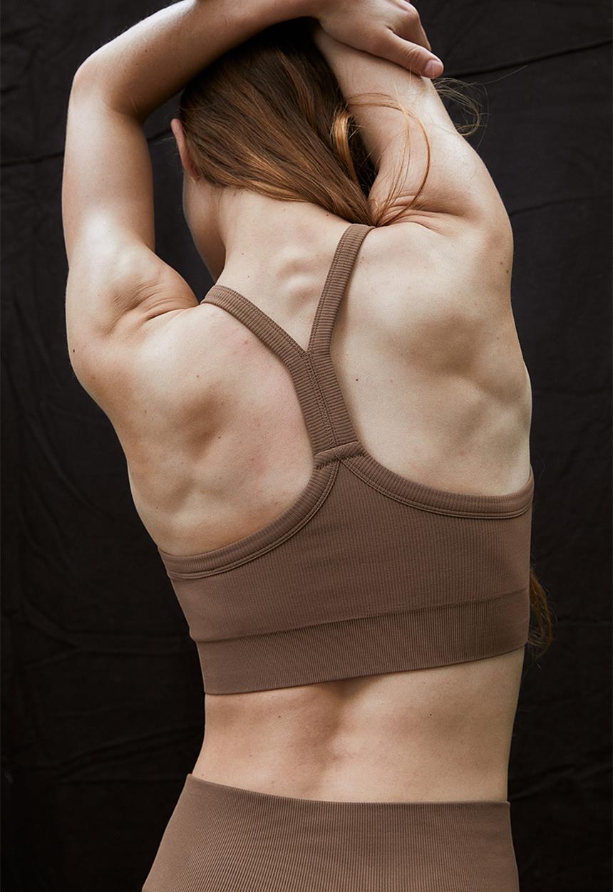 H&M - Drymove™ seamless medium support sports bra - brown