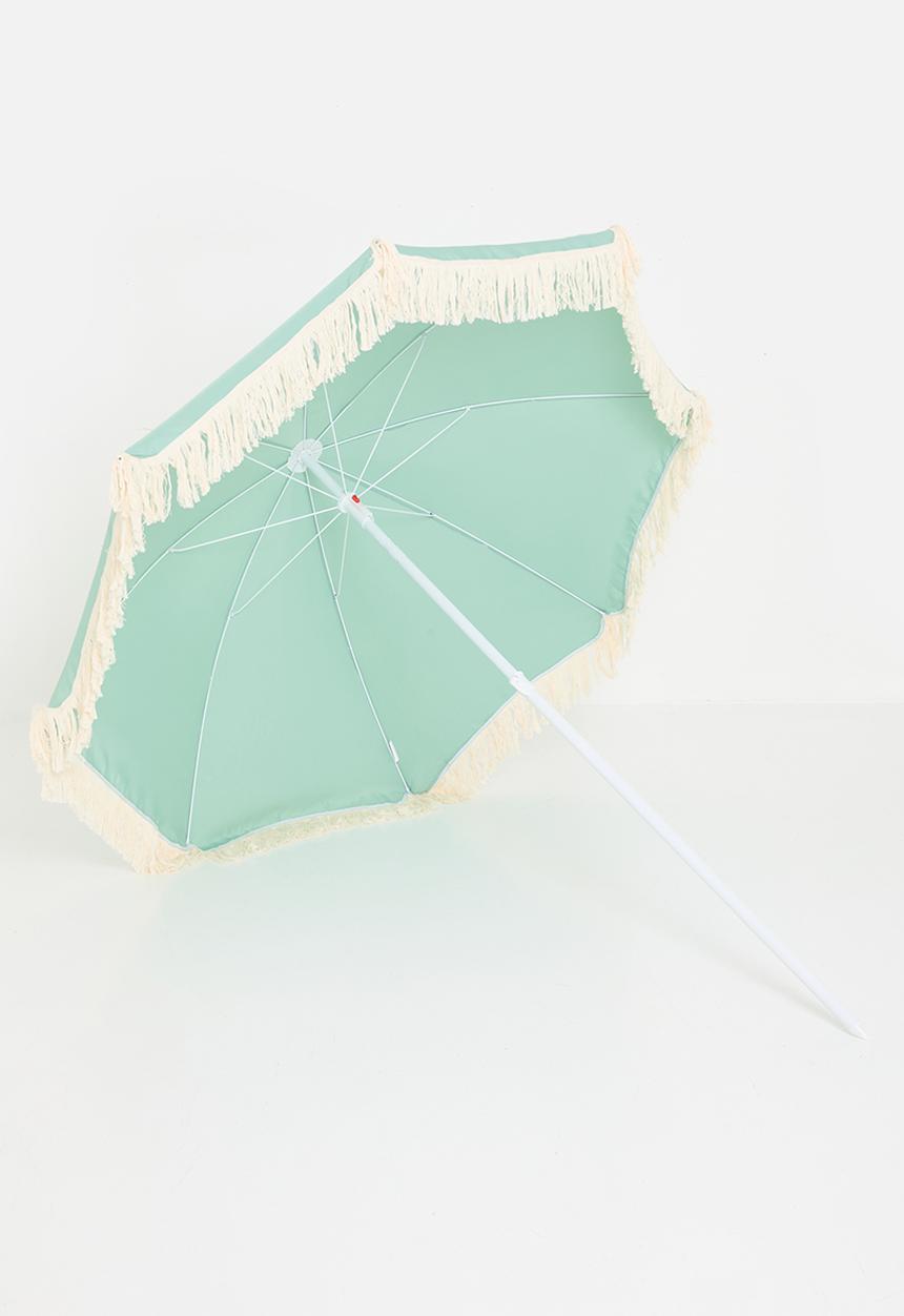 H&S - Tassel trim beach umbrella - green