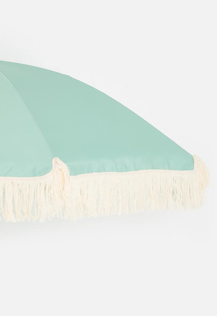 H&S - Tassel trim beach umbrella - green