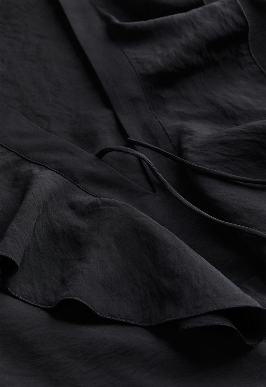 H&M - Flounce-trimmed dress - black