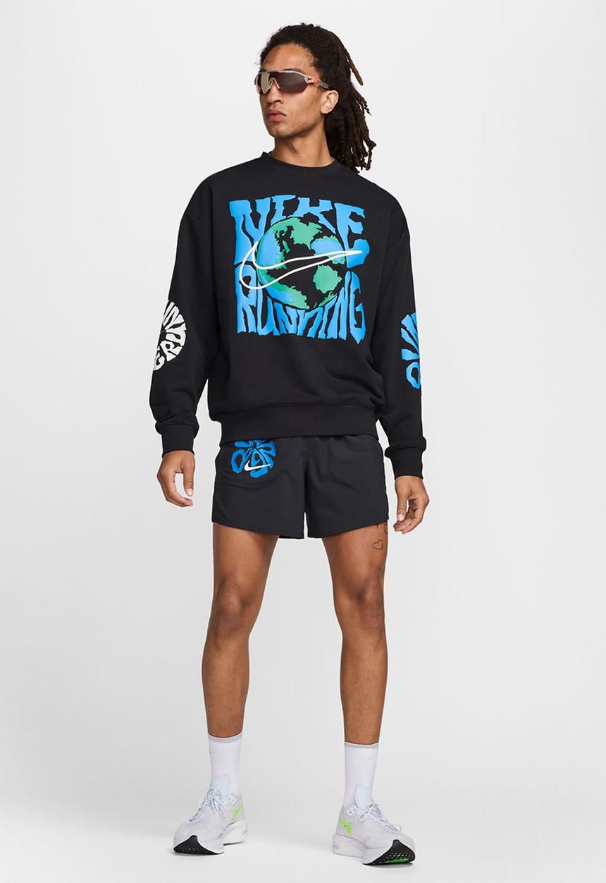 Nike - Dri-FIT Fleece Running Crew  - black/summit white