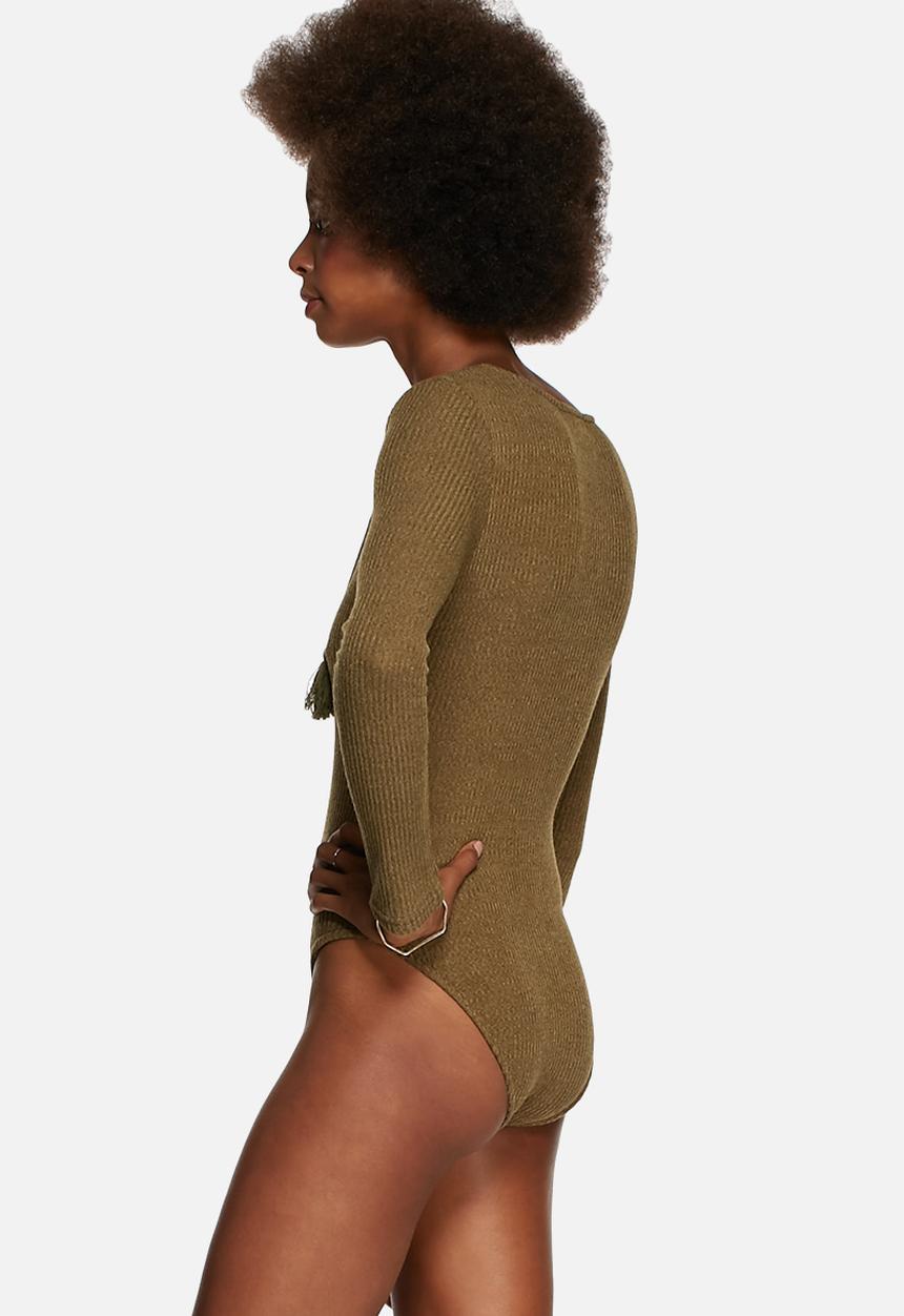 Glamorous - Tie-up Rib Bodysuit