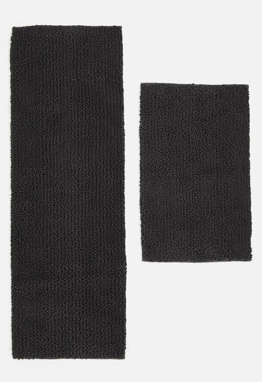 Linen House - Reed Charcoal Bath Runner - charcoal