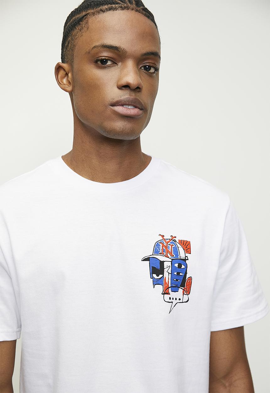 STYLE REPUBLIC - Relaxed Fit Sketch Graphic Tee - White