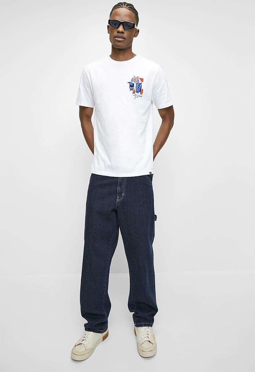 STYLE REPUBLIC - Relaxed Fit Sketch Graphic Tee - White