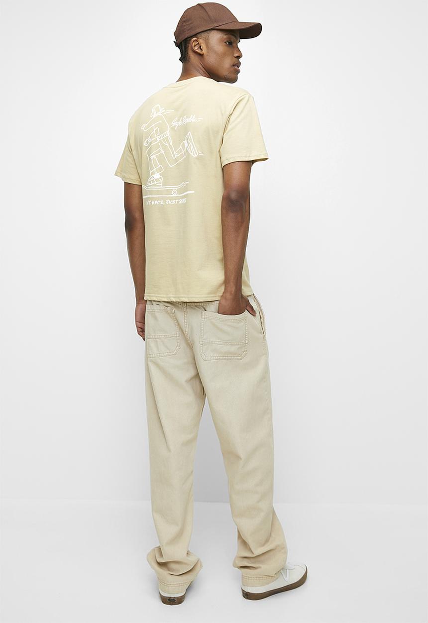 STYLE REPUBLIC - Relaxed Fit Sketch Graphic Tee - Stone