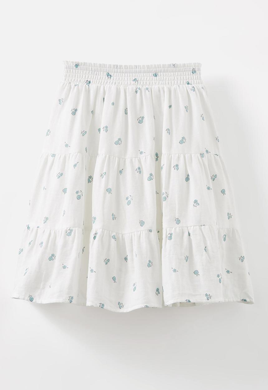 Cotton On - Louise shirred skirt - vanilla/mandy mimi floral