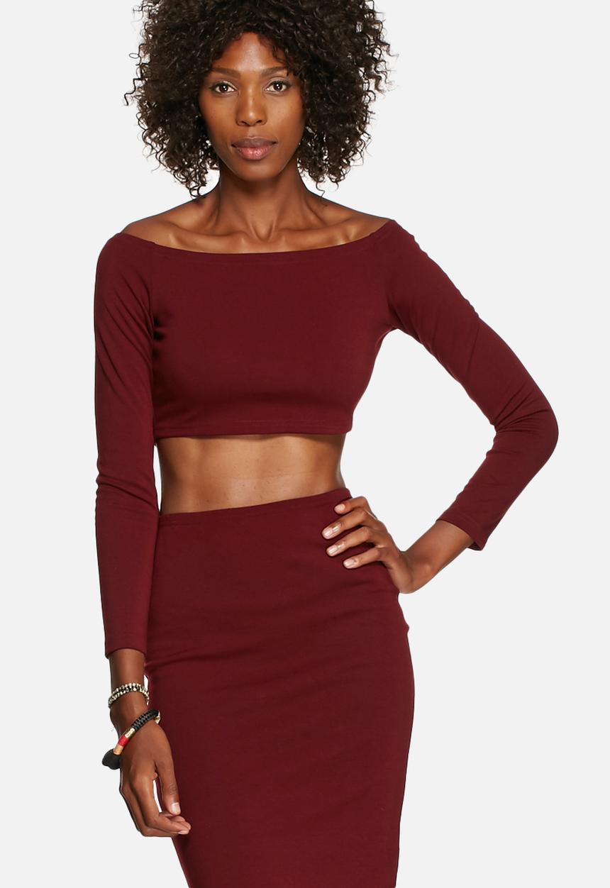 Glamorous - Straight Shoulder Crop Top