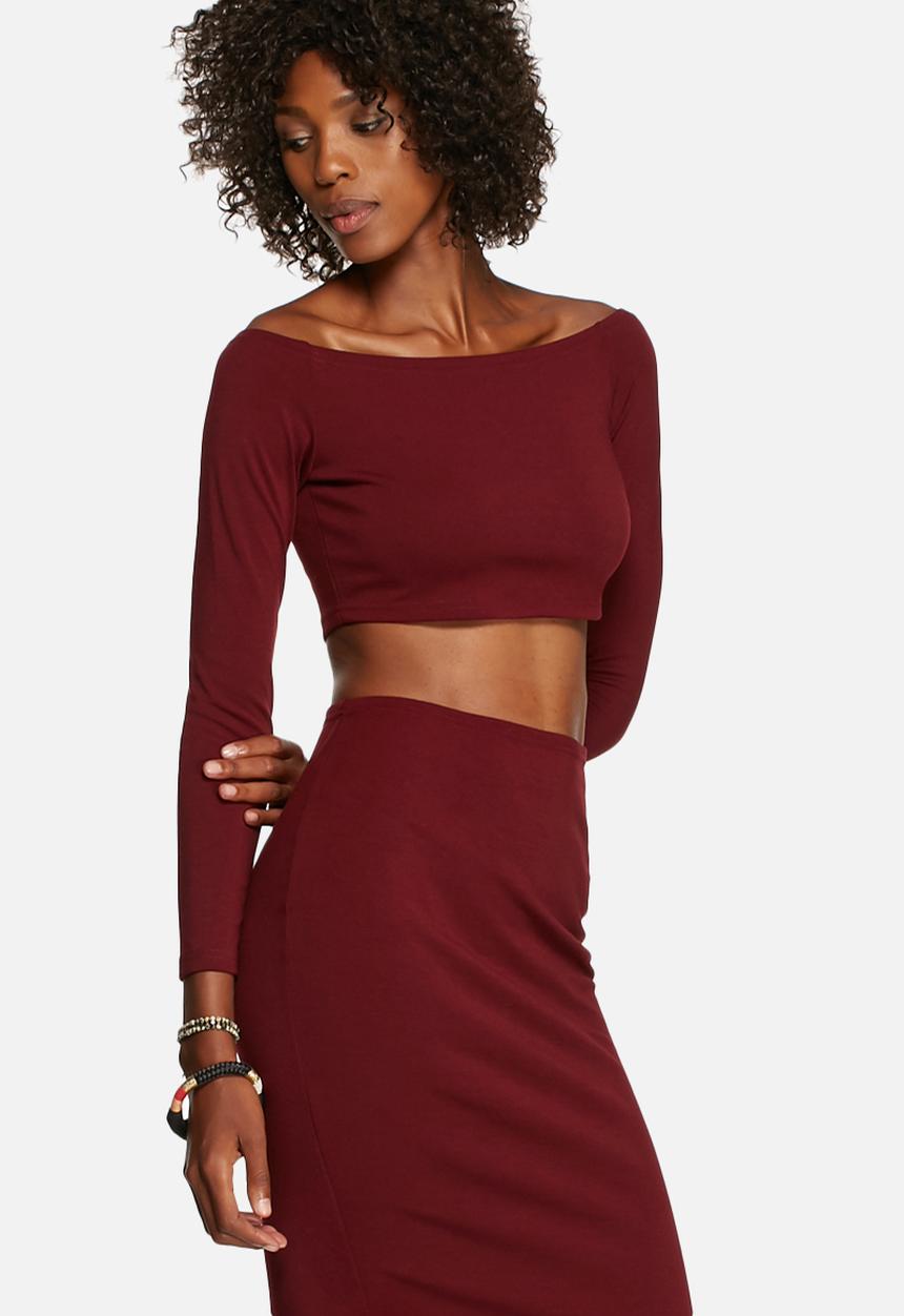 Glamorous - Straight Shoulder Crop Top