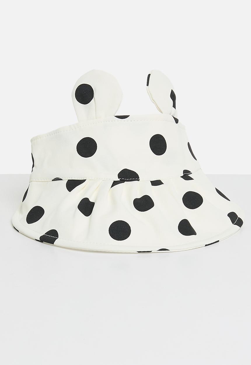 Pop Candy - Polka dot hat - ecru & black