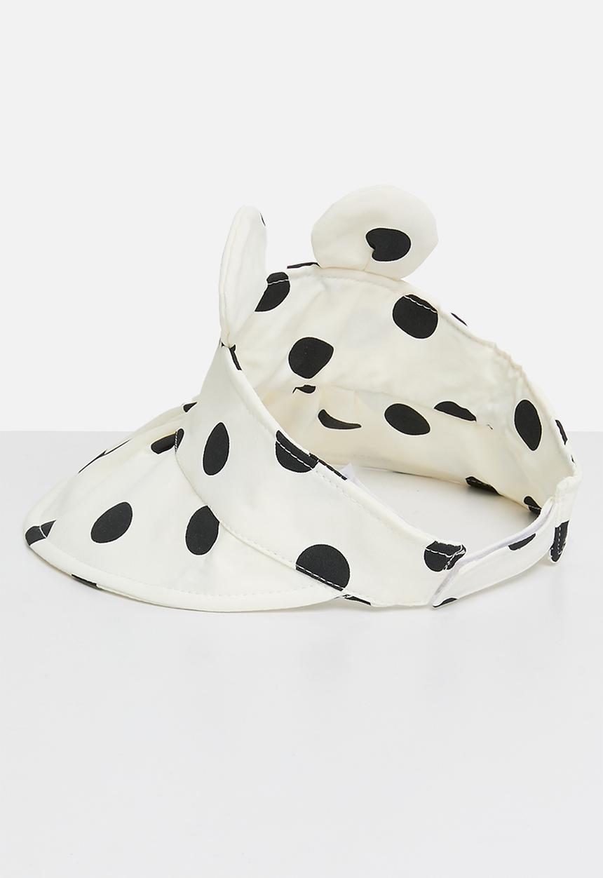 Pop Candy - Polka dot hat - ecru & black