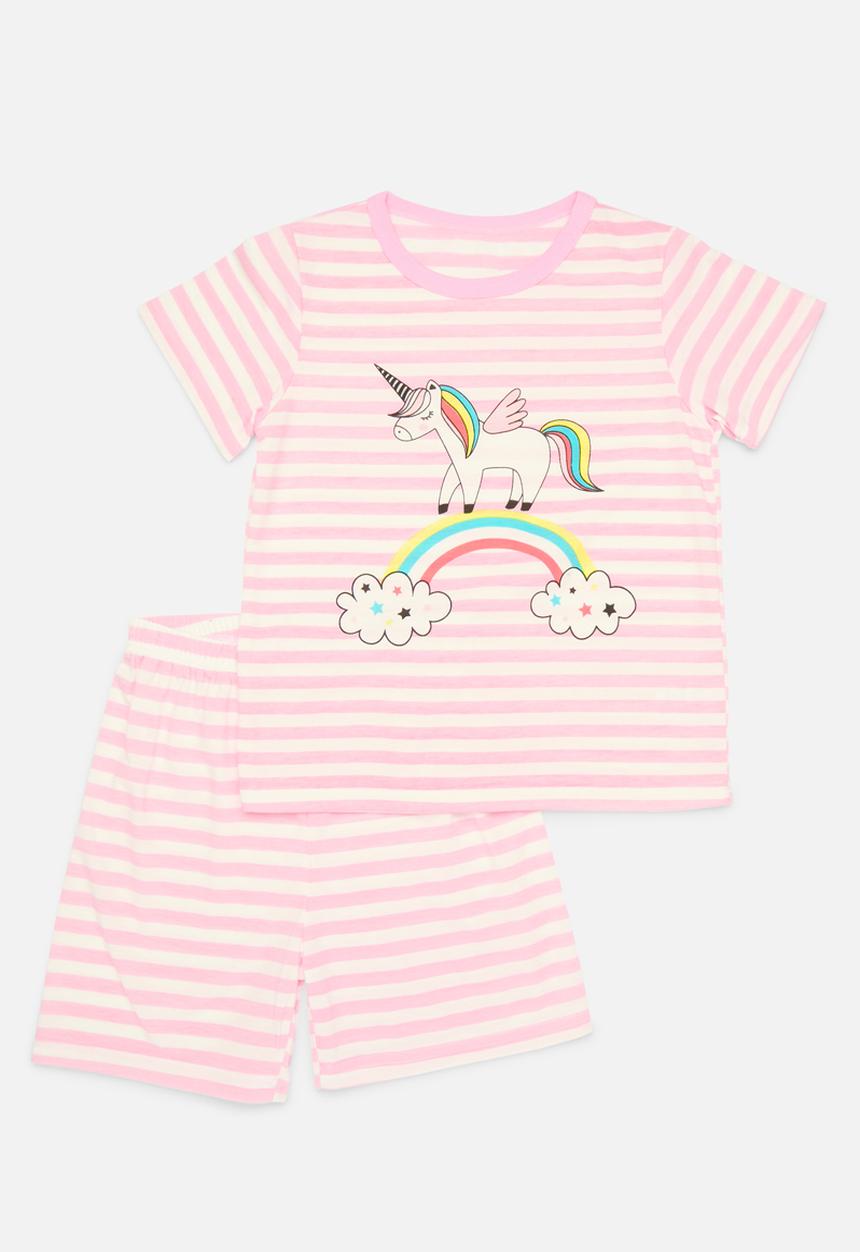 Pop Candy - Striped pj set - pink & white