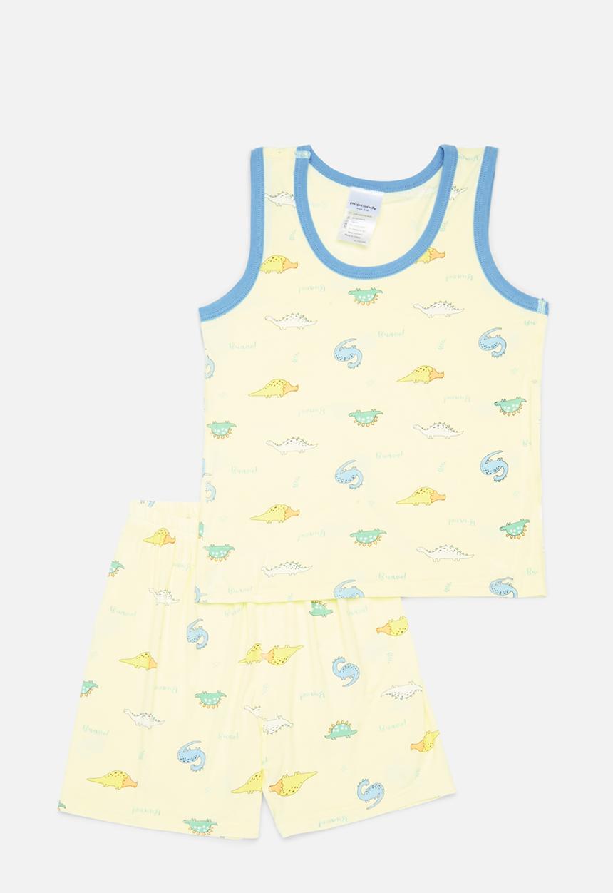 Pop Candy - Printed pj set - ecru & light blue