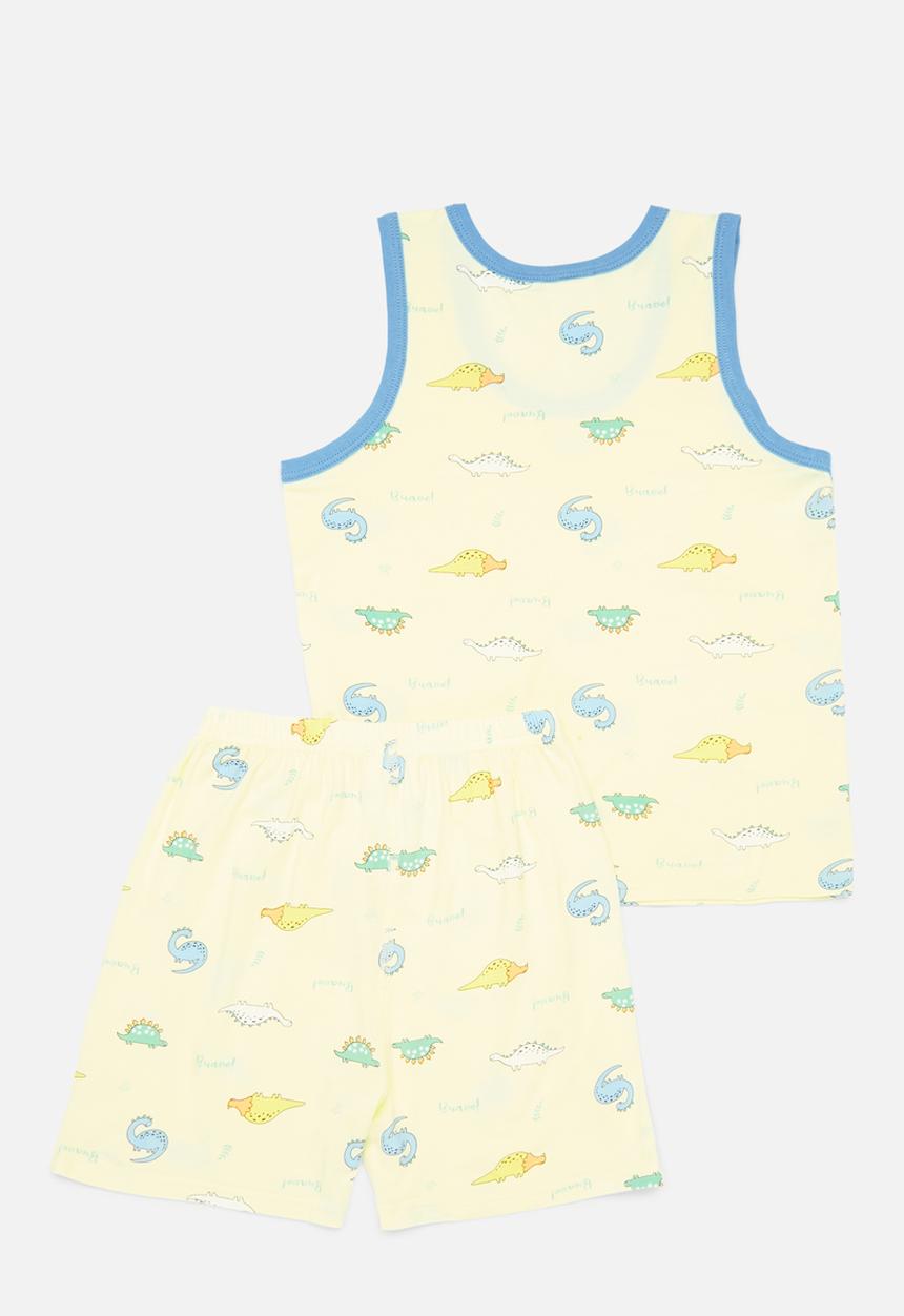 Pop Candy - Printed pj set - ecru & light blue