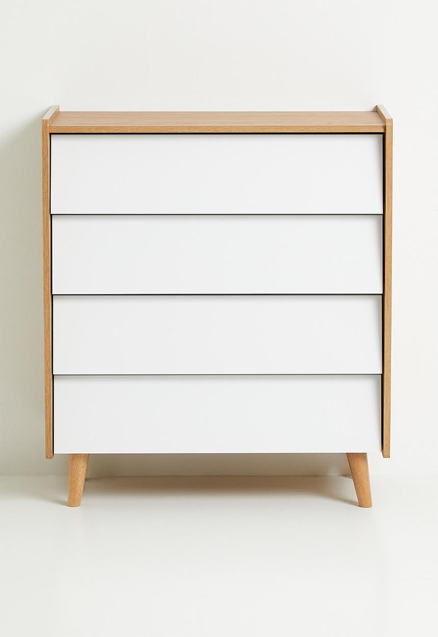 Sixth Floor - Lois 4 drawer storage - natural & white