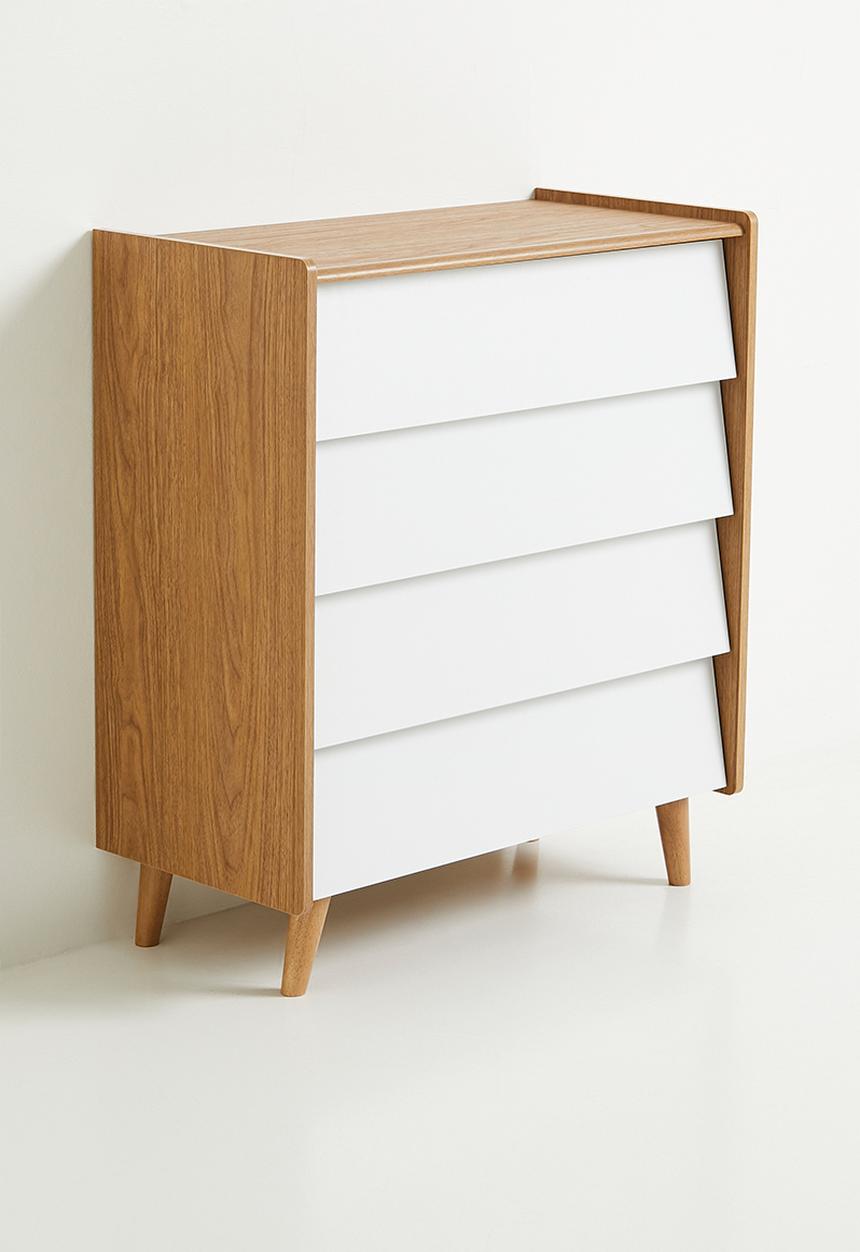 Sixth Floor - Lois 4 drawer storage - natural & white
