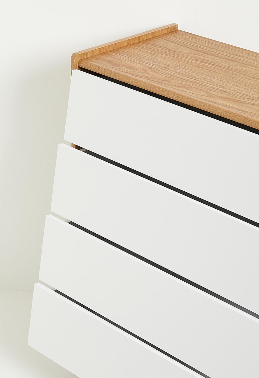 Sixth Floor - Lois 4 drawer storage - natural & white