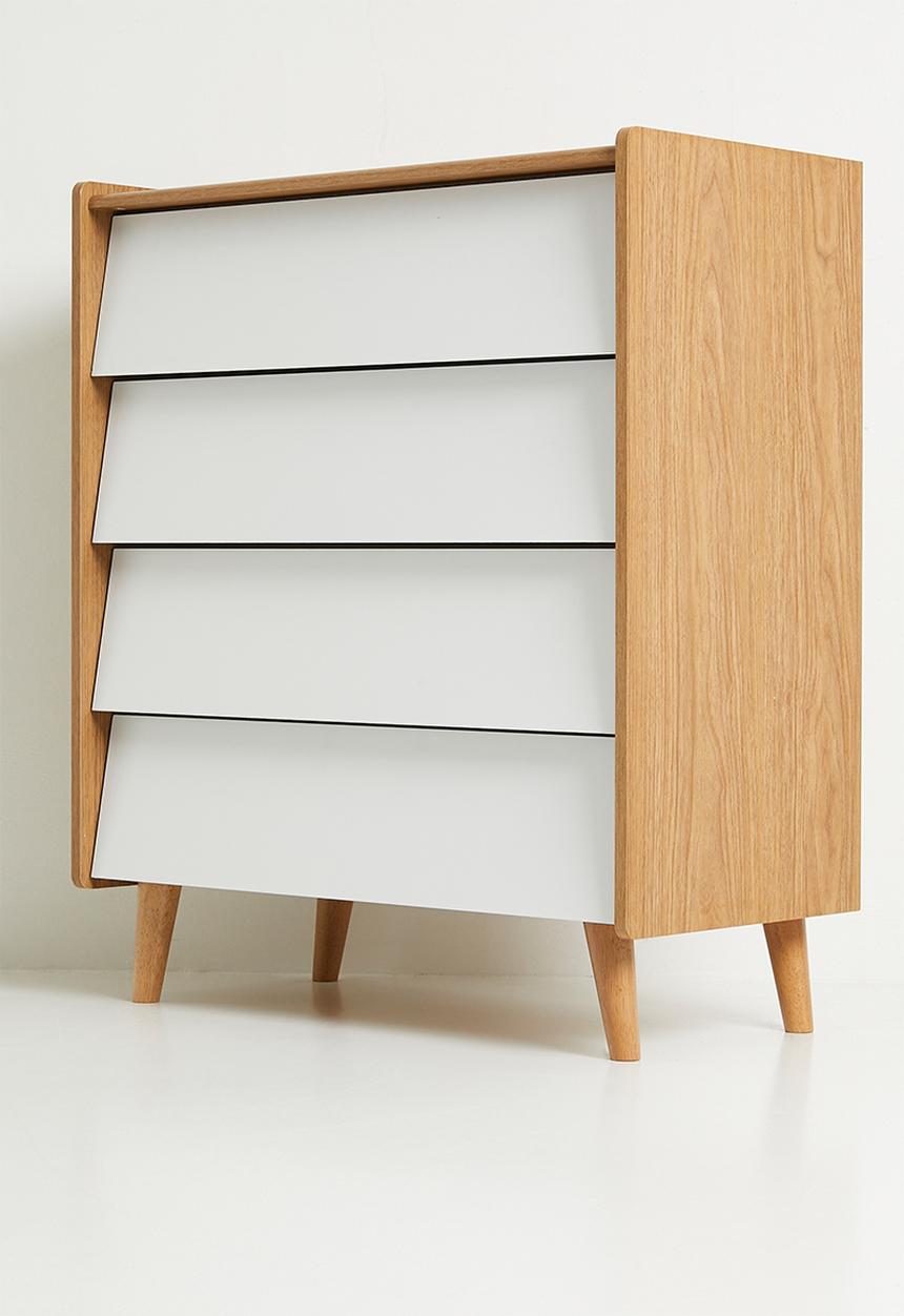 Sixth Floor - Lois 4 drawer storage - natural & white