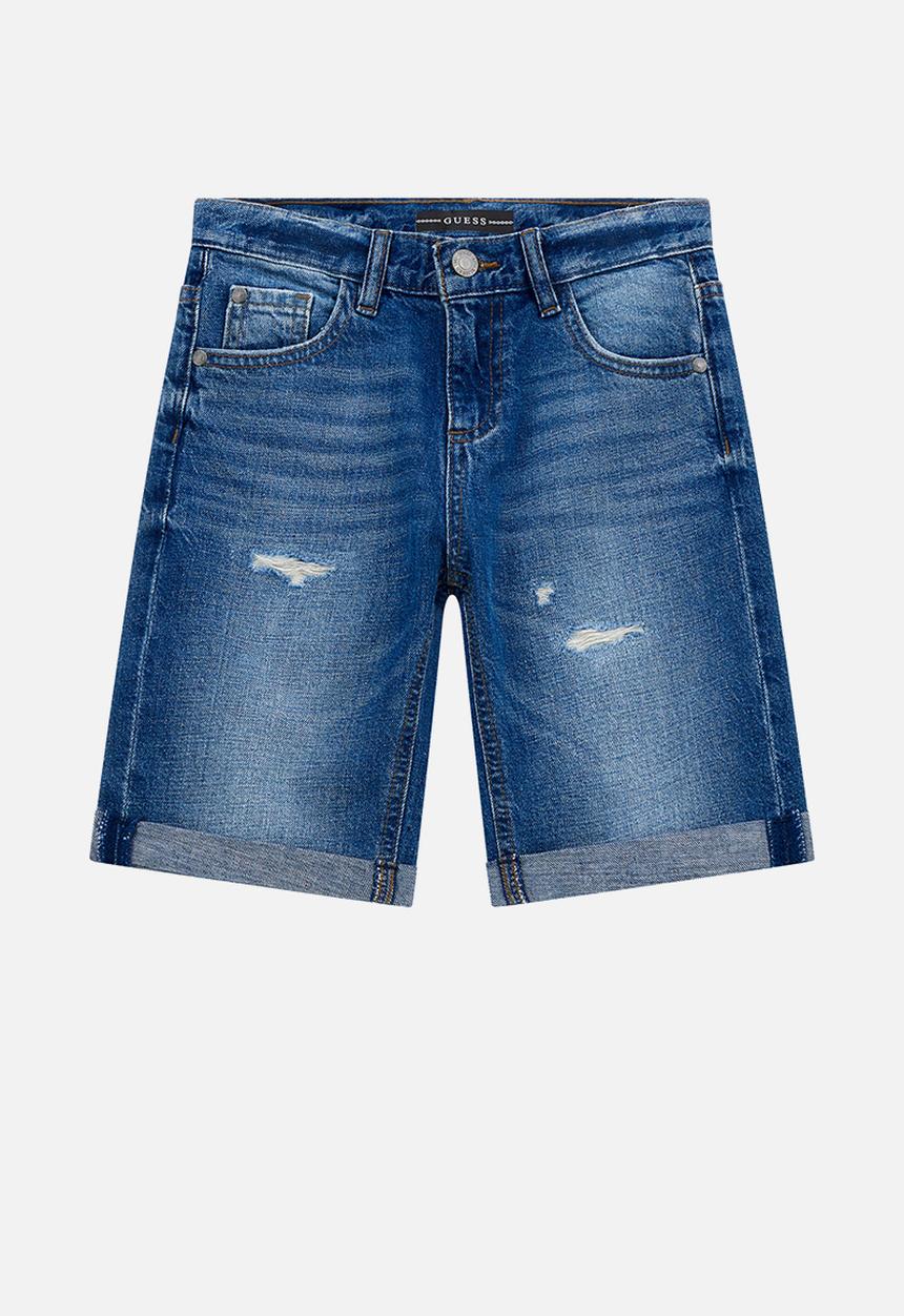 GUESS - Denim linen shorts - pure indigo linen wash