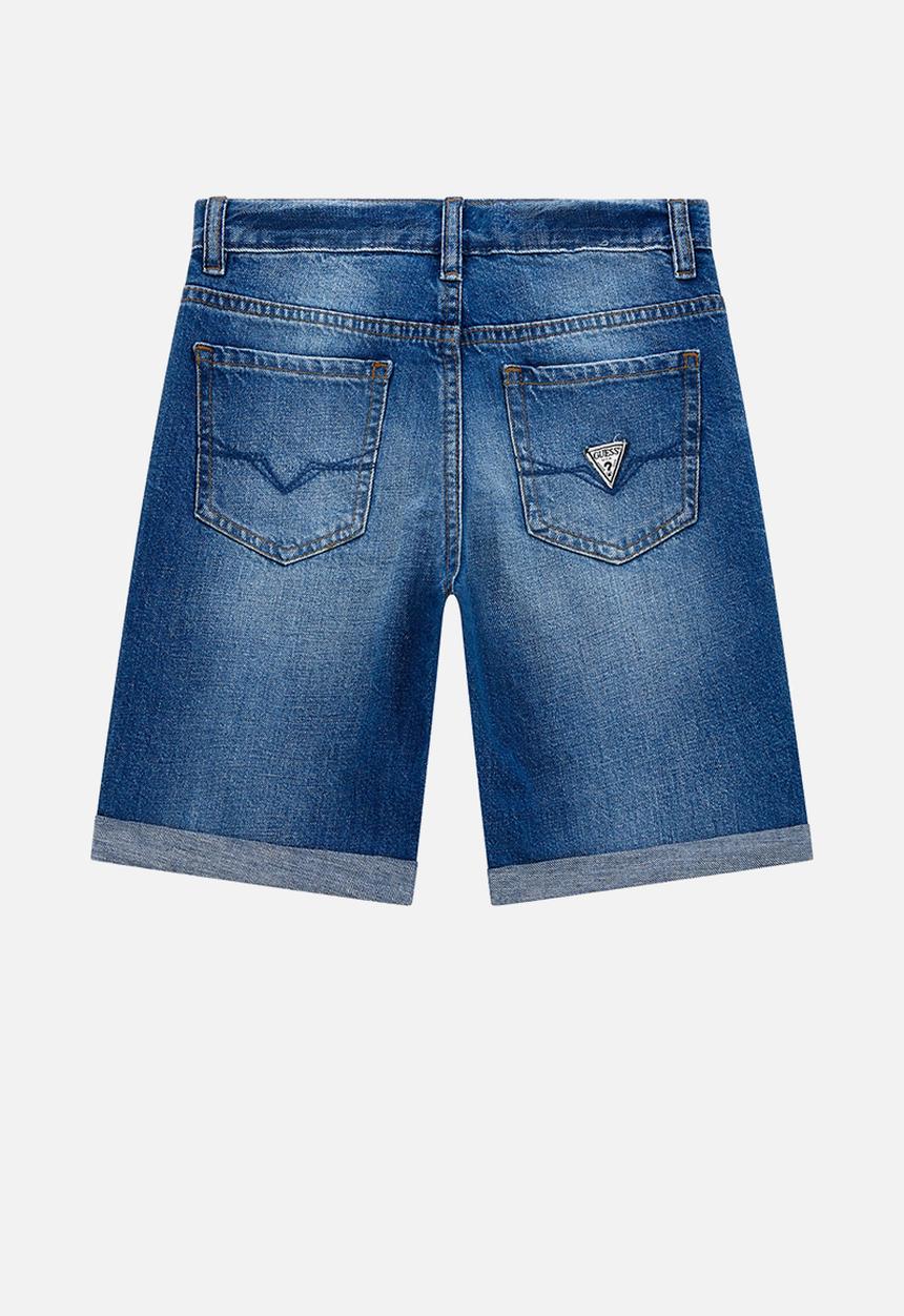 GUESS - Denim linen shorts - pure indigo linen wash