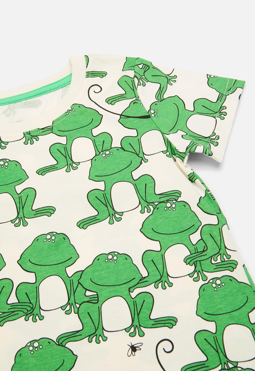 Pop Candy - Printed tee & short set - green & white