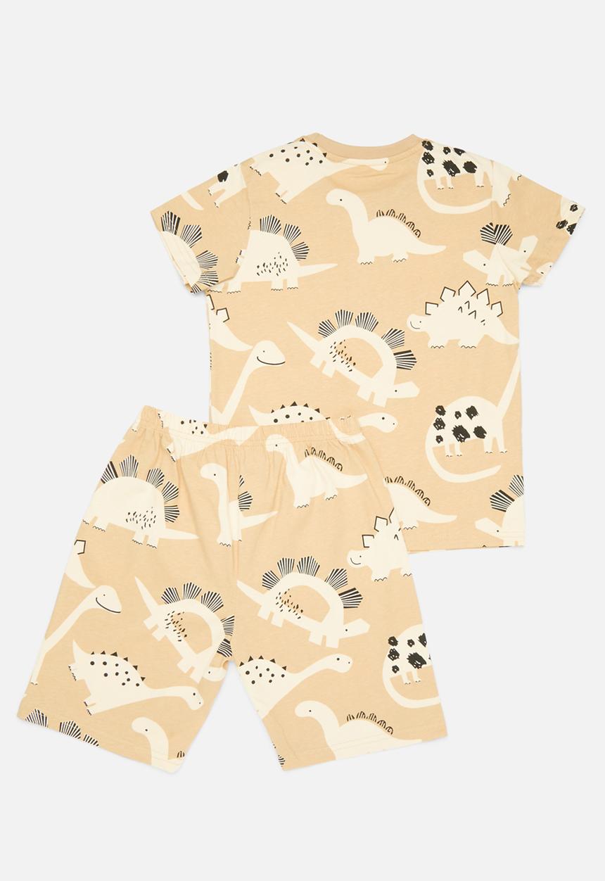 Pop Candy - Dino print top and bottom set - light brown
