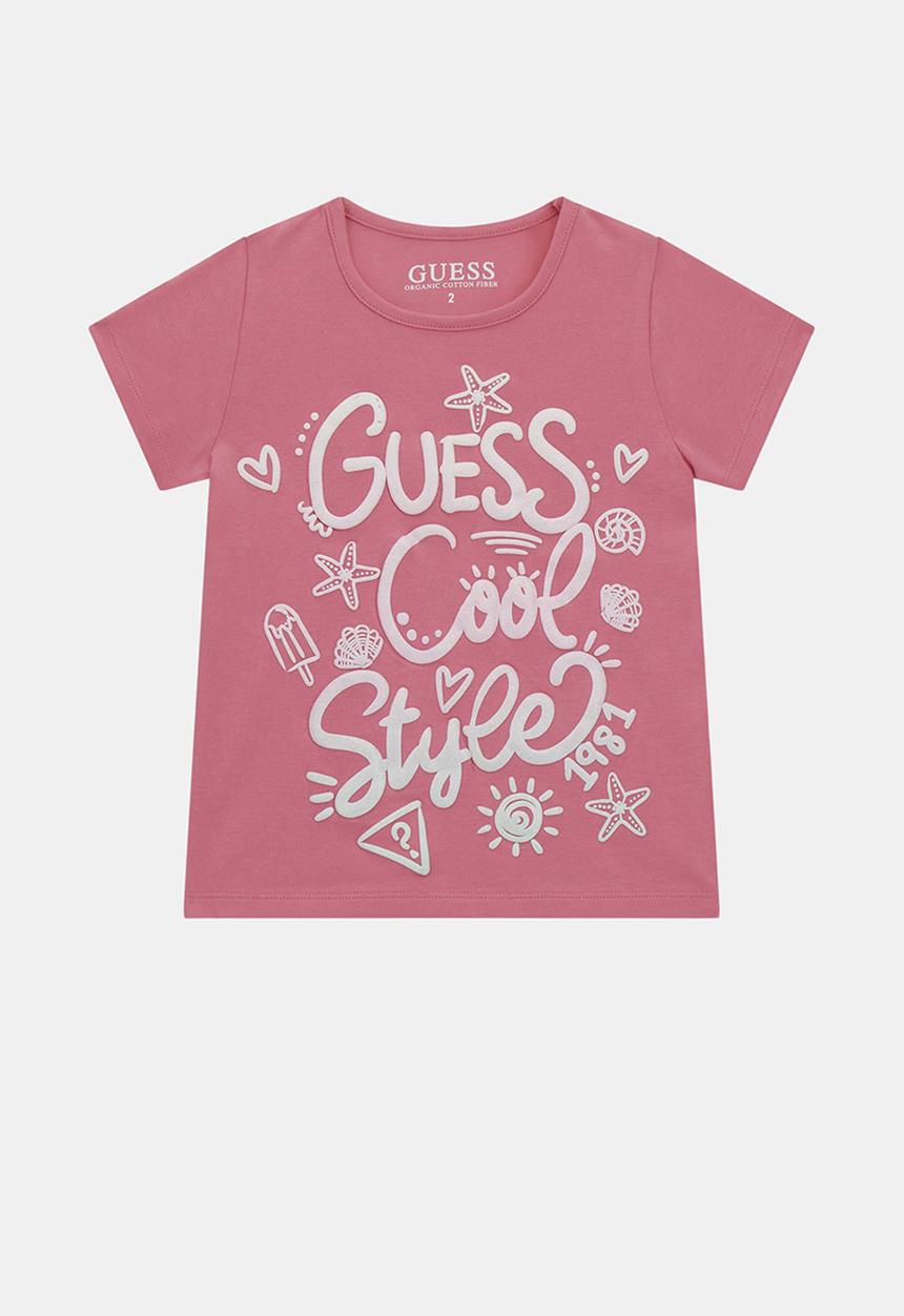 GUESS - Short sleeve tee -scared pink