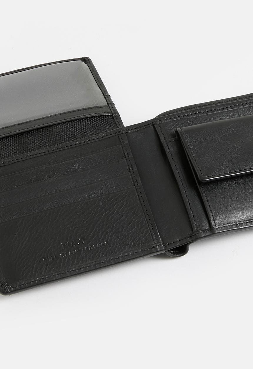 POLO - Coin billfold with top card - black
