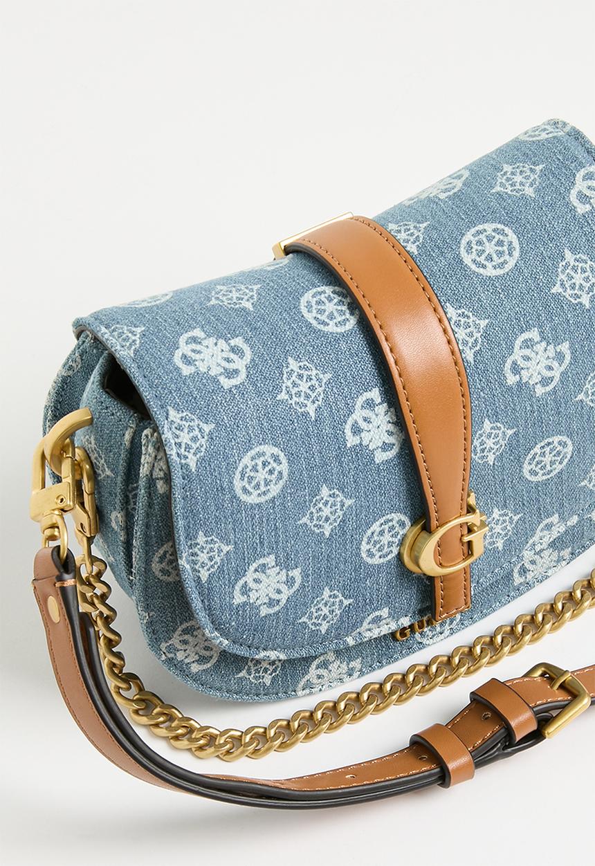GUESS - Kuba mini crossbody flap-denim logo