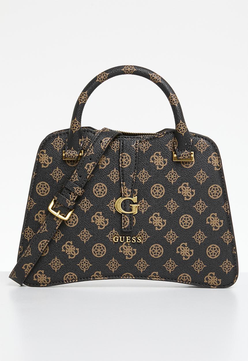 GUESS - Kuba small satchel - mocha logo