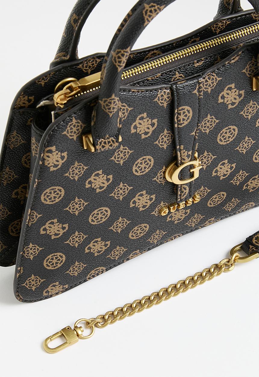 GUESS - Kuba small satchel - mocha logo