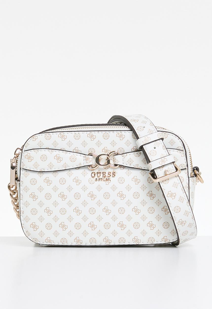 GUESS - Arlena logo camera crossbody-white logo