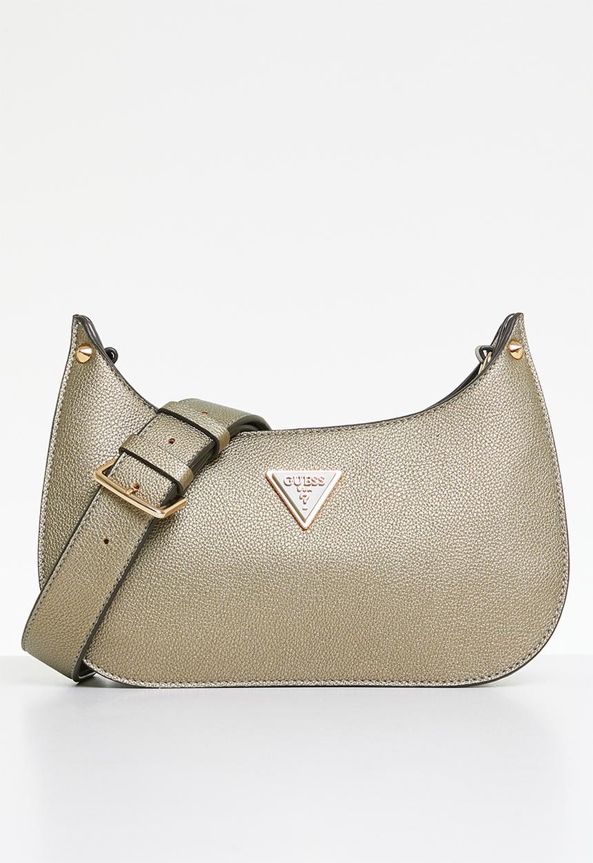 GUESS - Meridian mini top zip shoulder bag - pewter