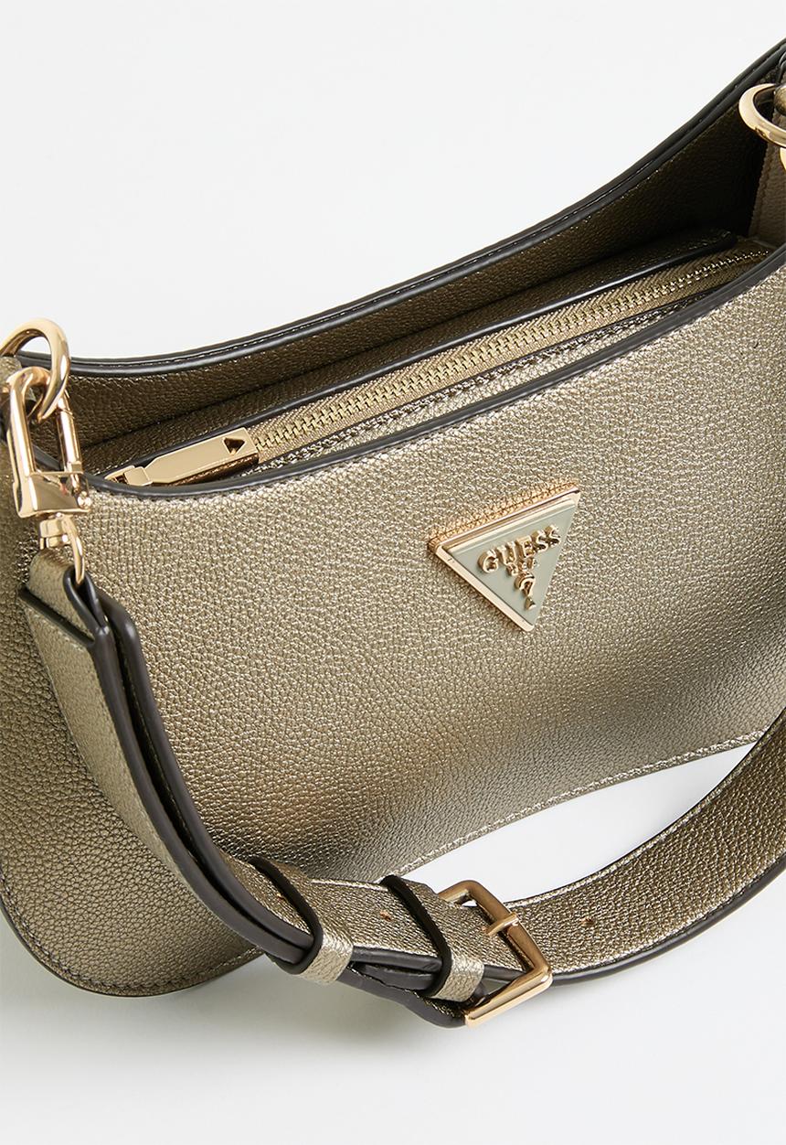 GUESS - Meridian mini top zip shoulder bag - pewter