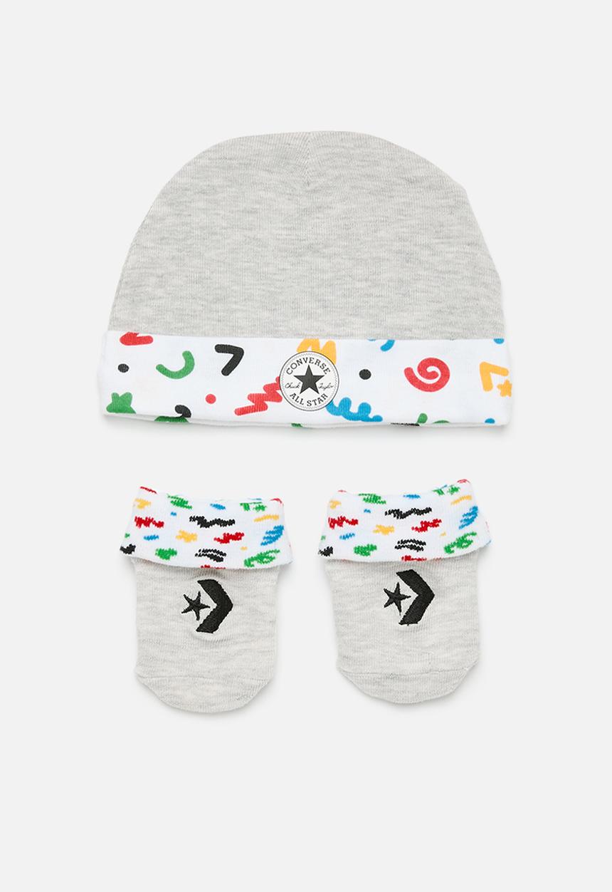 Converse - Chn seasonal hat & bootie 2 piece - grey heather