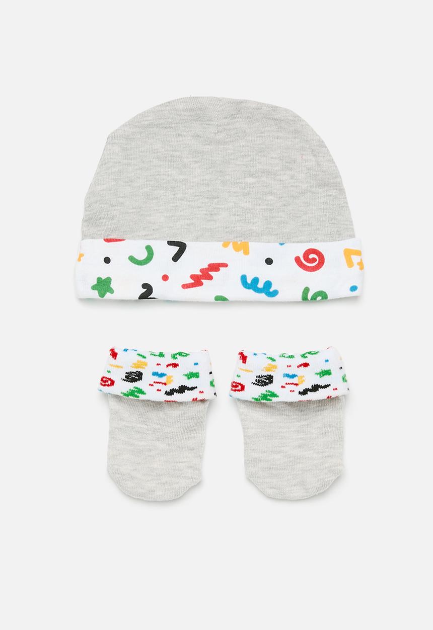 Converse - Chn seasonal hat & bootie 2 piece - grey heather