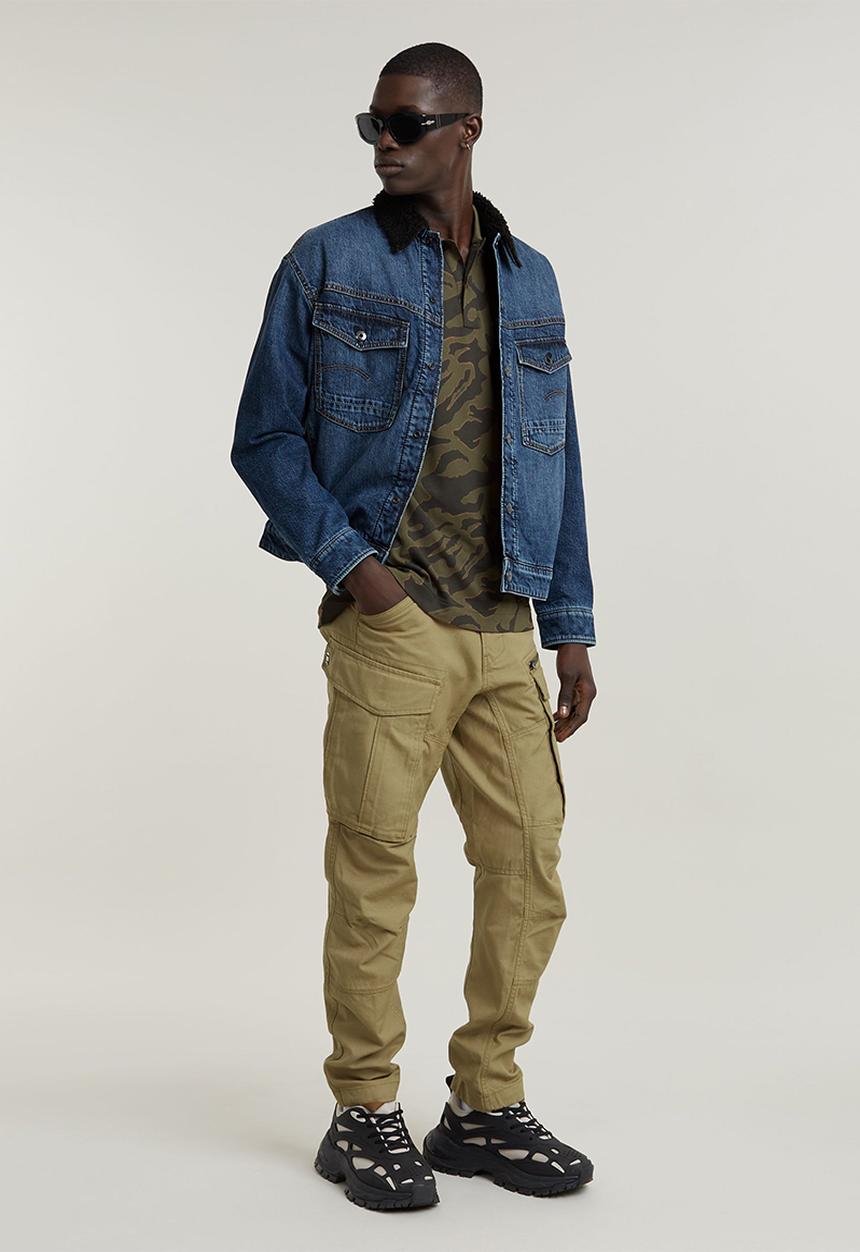 G-STAR - Dunda slim ao polo short sleeve - shadow olive island camo