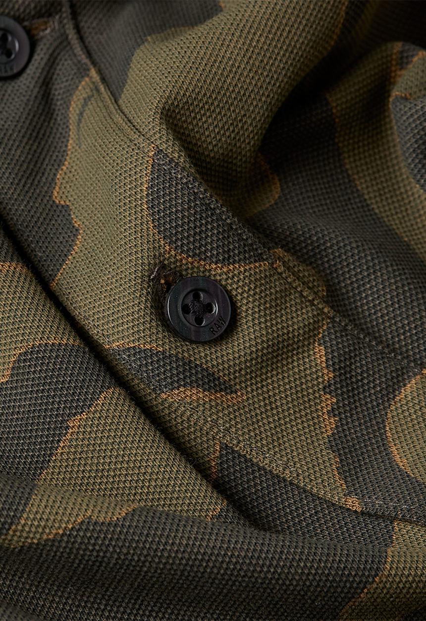G-STAR - Dunda slim ao polo short sleeve - shadow olive island camo