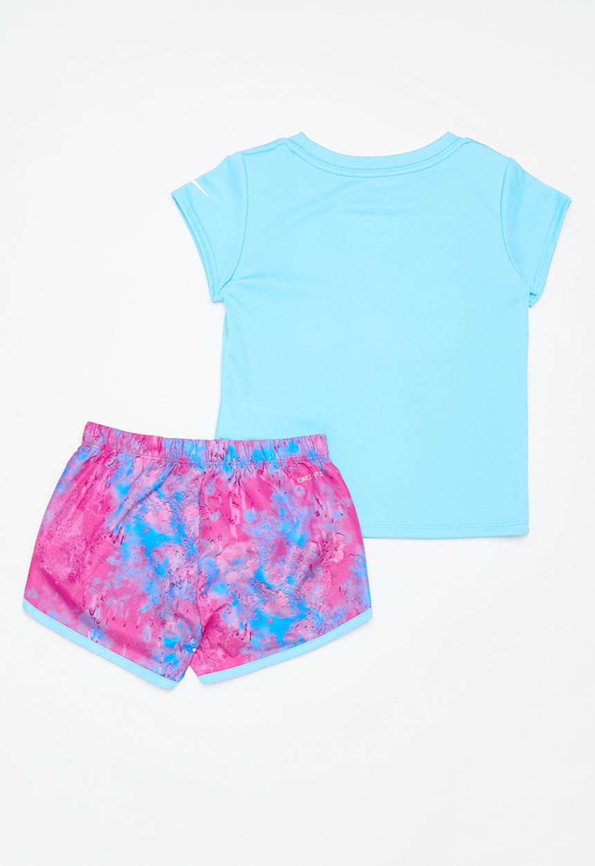 Nike - Nkg dri-fit tee & sprinter set - playful pink & blue 