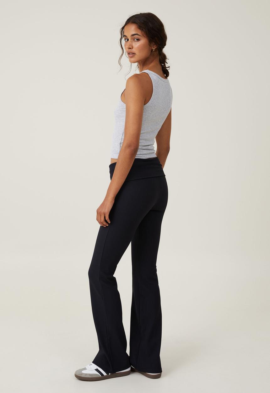 Cotton On - Bella Bootleg Rib Pant - Black