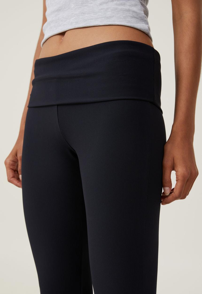 Cotton On - Bella Bootleg Rib Pant - Black