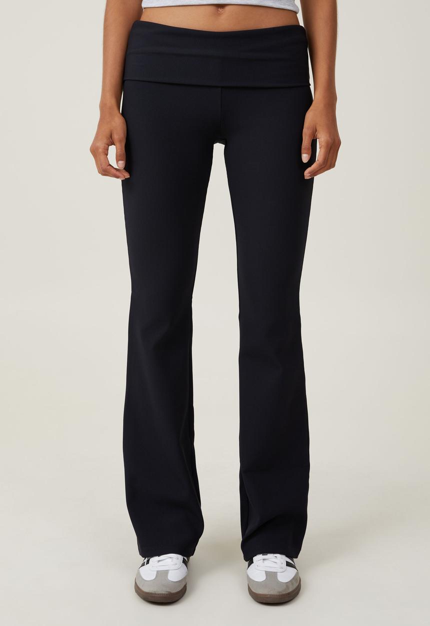 Cotton On - Bella Bootleg Rib Pant - Black