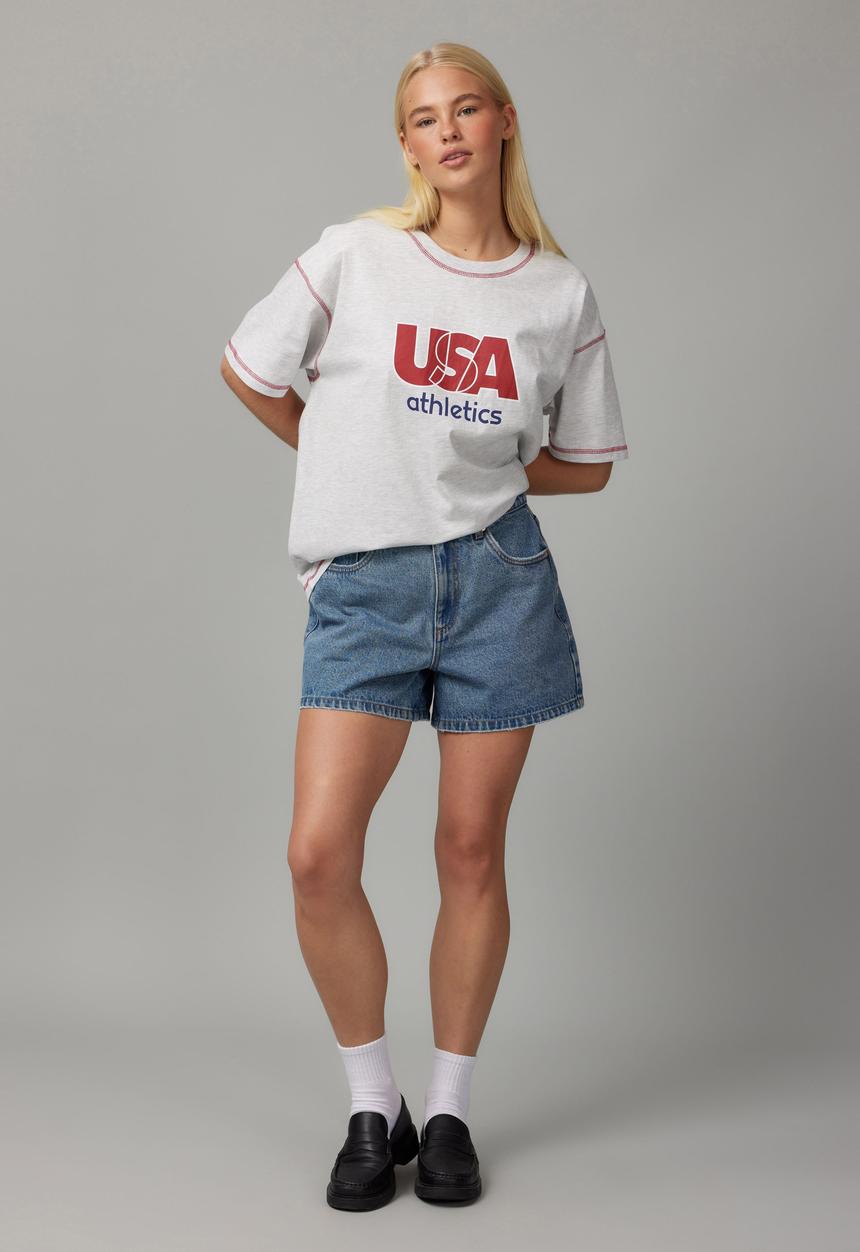 Factorie - 90s Classic Denim Short - Dusty Indigo