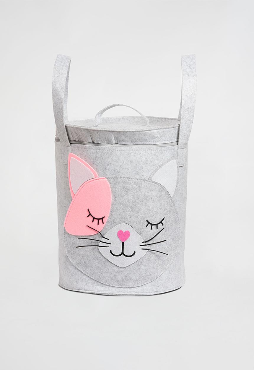 Linen House - Cat storage basket - Grey