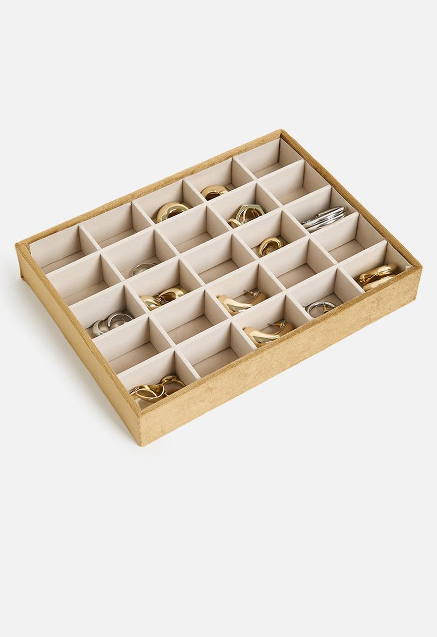 Storage Solutions - Velvet lined jewlery organiser - brown