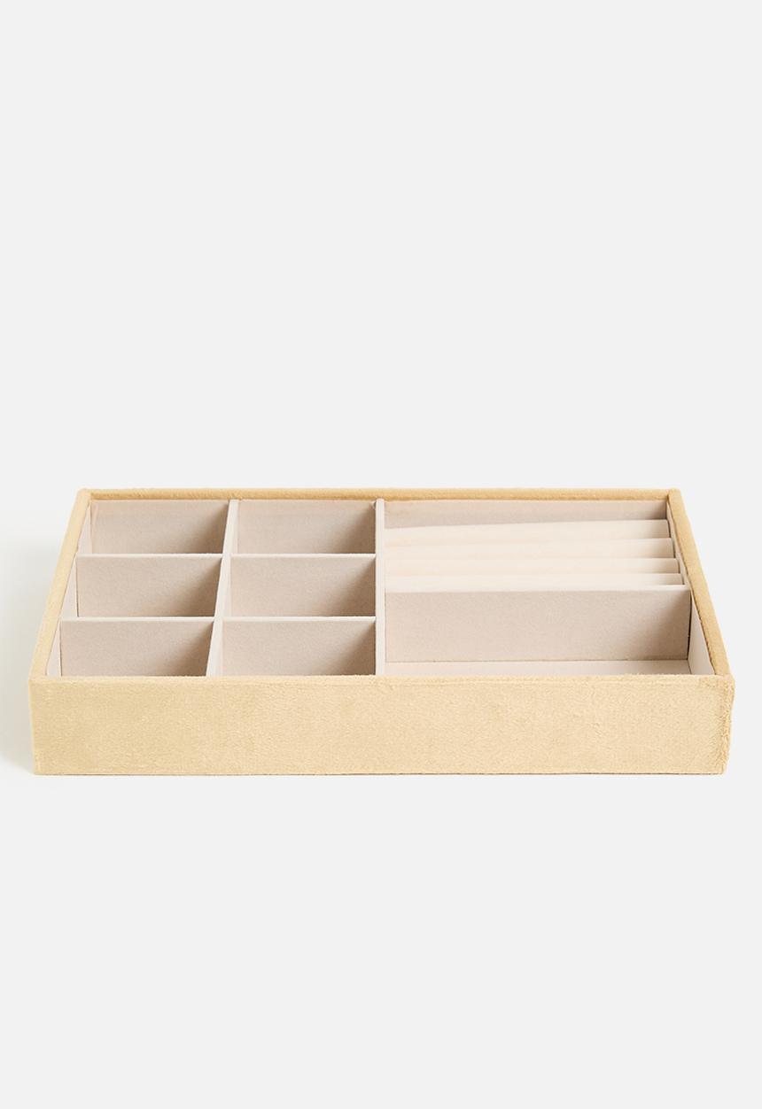 Storage Solutions - Velvet lined jewlery organiser - cream